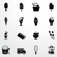 Ice cream icons set