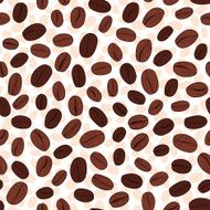 Hand drawn coffee beans pattern Warm brown colors Seamless vector N2