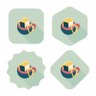 coffee bag flat icon with long shadow eps10 N53