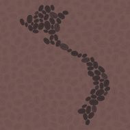Vietnam map made of roasted coffee beans Vector illustration N2