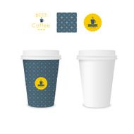 Closed paper cup for coffee with texture N19