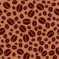 vector brown seamless pattern - coffee beans