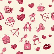 Vector Seamless Pattern Background for Valentines Day N21