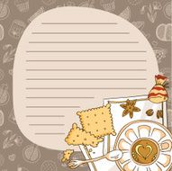 Coffee menu with a cup cookies and candies