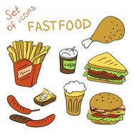 Set of icons - Fastfood ( vector)