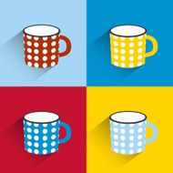 Milk mug Vector color concept