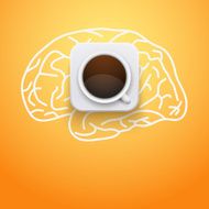 Background of cup coffee and brain N2