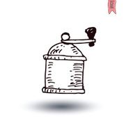 Wooden coffee grinder Vector isolated N3