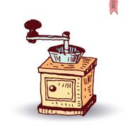 Wooden coffee grinder Vector isolated N4