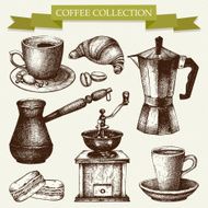 Vintage coffee and pastry illustration N3