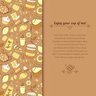 Vector tea illustration for template card N2