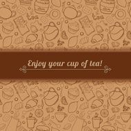 Tea and sweets vector background N2