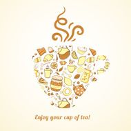 Mug with tea pattern isolated background N3