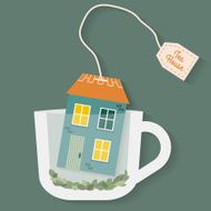 House in cup of tea