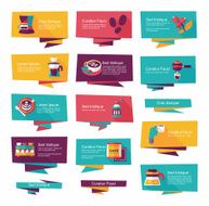 Coffee flat banner background set eps10 N37