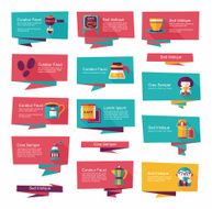 Coffee flat banner background set eps10 N38