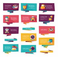 Coffee flat banner background set eps10 N39