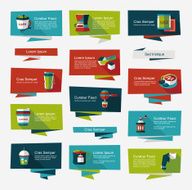 Coffee flat banner background set eps10 N40