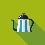 coffee kettle flat icon with long shadow eps10 N34
