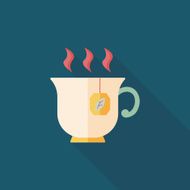 hot tea flat icon with long shadow eps10 N15