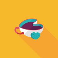 coffee flat icon with long shadow eps10 N8