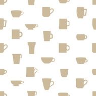 mugs and cups simple silhouette icons pattern eps10