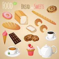 Bread and sweets set