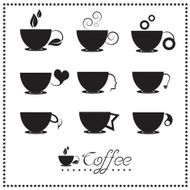 Coffee cup icon set Tea cup Vector illustration