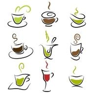 coffee and tea design elements N4