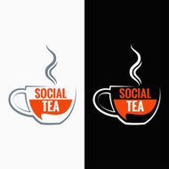 tea cup social media concept background