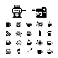 cup and coffee icon set N9