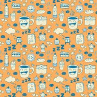 Coffee Doodle Seamless Pattern