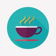 coffee flat icon with long shadow N20