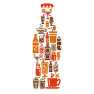Drinks Icons in Bottle Shape