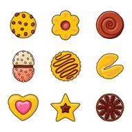cupcakes vector icon set