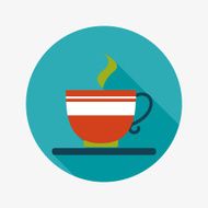 coffee flat icon with long shadow N21
