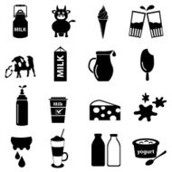 milk and product theme icons set eps10