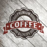 Vintage retro coffee vector labels on the old wood texture N14
