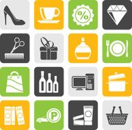 Silhouette Shopping and mall icons