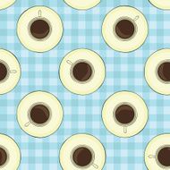 vector pattern with cups of coffee