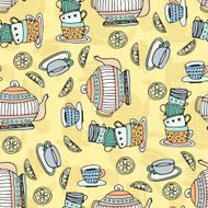 Tea Cups Seamless Pattern