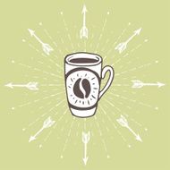 Hand drawn background with coffee mug N3