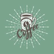 Hand drawn background with coffee mug N4