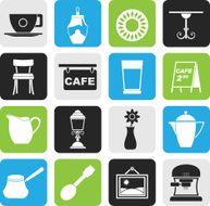 Silhouette Cafe and coffeehouse icons
