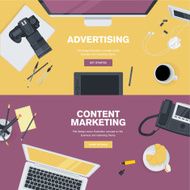 Set of flat design concepts for business and marketing