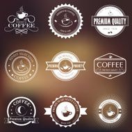 Vintage retro coffee logo badges and labels