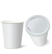 White Paper Cups isolated on white Vector illustration