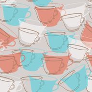 pattern with tea cups