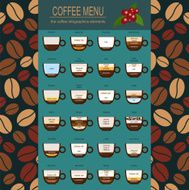 The coffee menu infographics set elements for creating your own N11