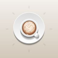 Coffee cup Cappucino foam Vector